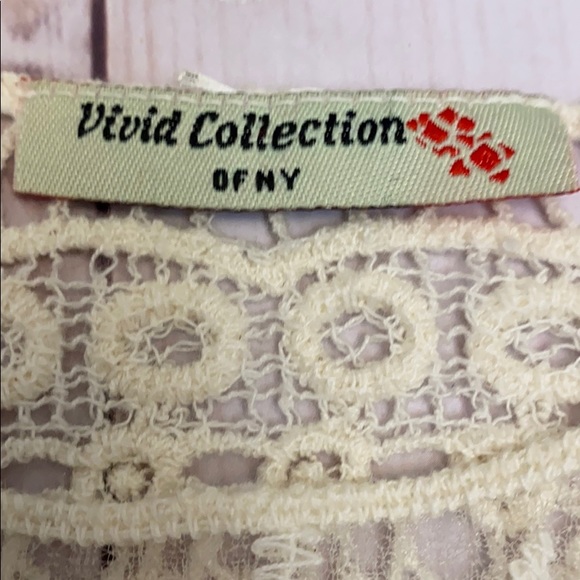 Cream Crochet Open Knit Sheer Blouse - Picture 13 of 14